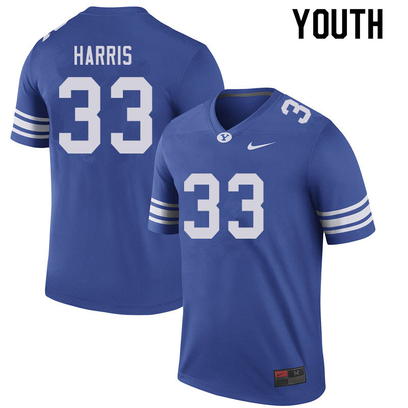 Youth #33 Koy Harris BYU Cougars College Football Jerseys Sale-Royal - Click Image to Close